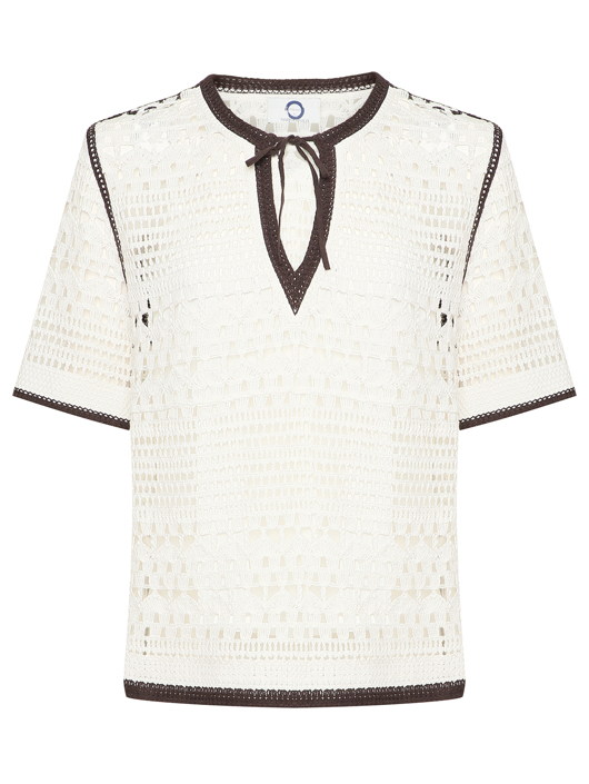 Marina Rinaldi Хлопковый пуловер крупной вязки