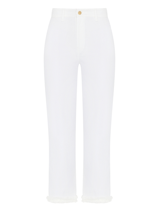 Max Mara Хлопковые брюки с бахромой