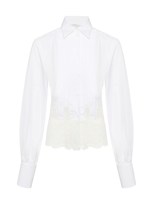 Ermanno Scervino Рубашка из хлопка декорированная кружевом