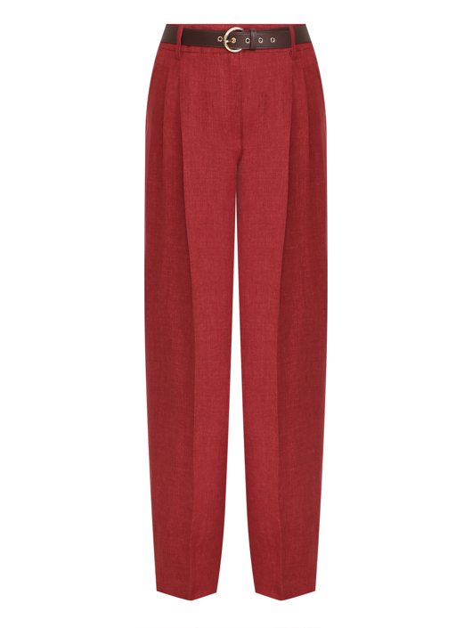 Max Mara Брюки из льна с ремнем