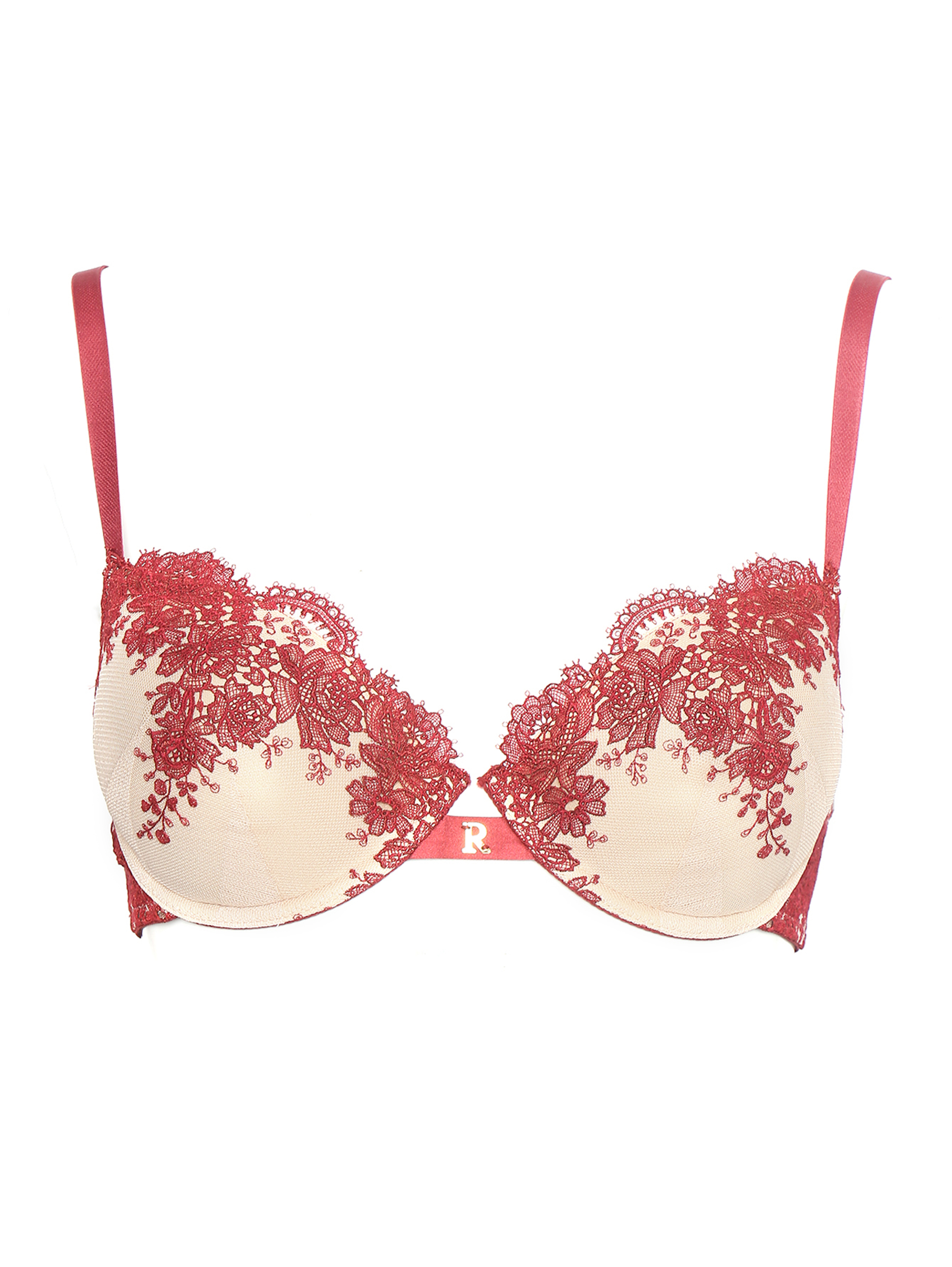 Бюстгальтер пуш-ап с вышивкой