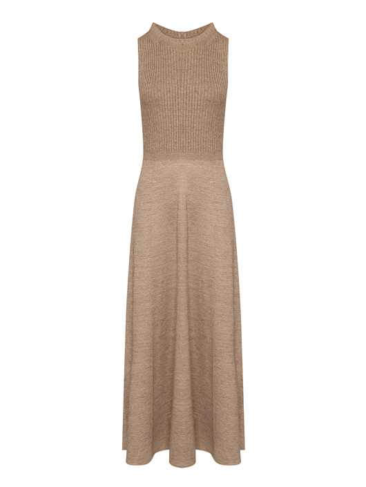 Max Mara Платье-макси из смешанного льна