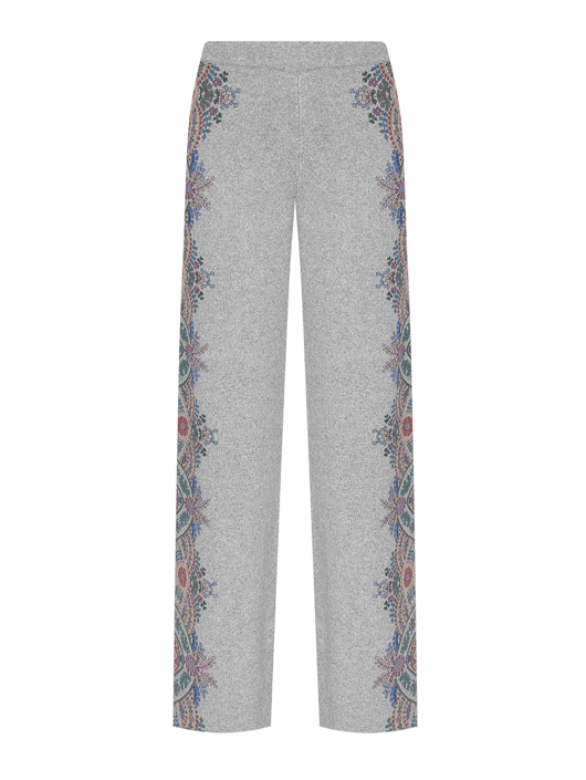 Etro Брюки из шерсти и кашемира на резинке с узором