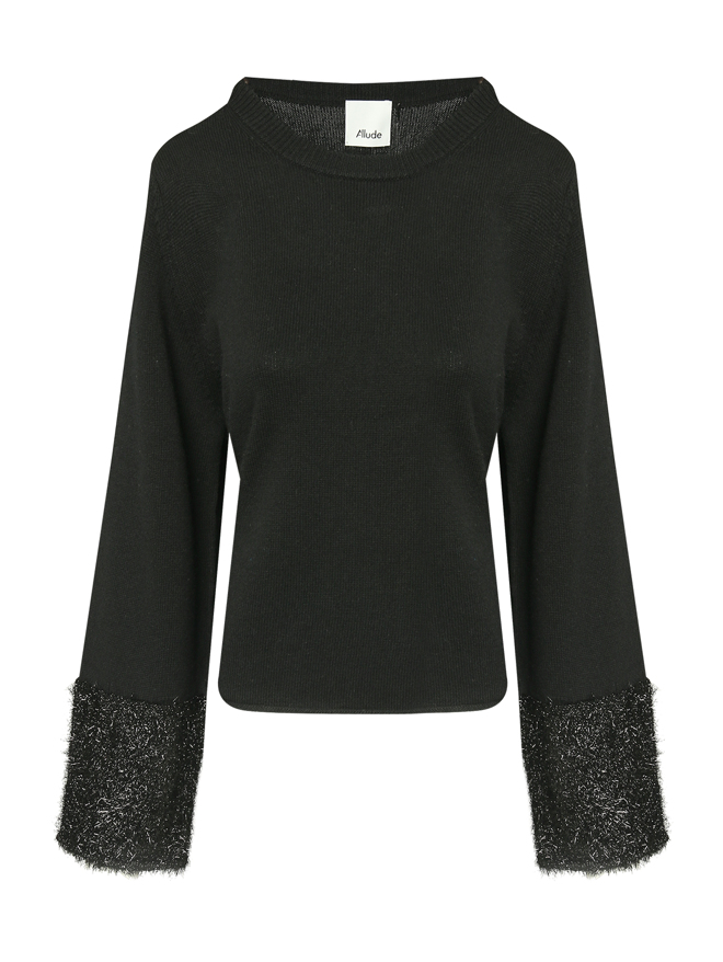 Allude Трикотажный джемпер с декором на рукавах
