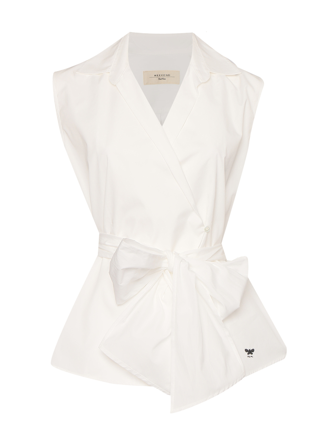 Weekend Max Mara Топ из хлопка с поясом