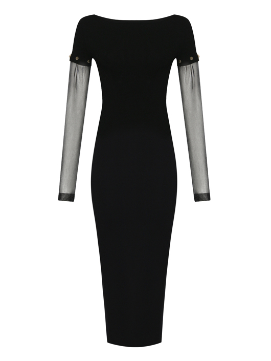 Sportmax Трикотажное платье в рубчик