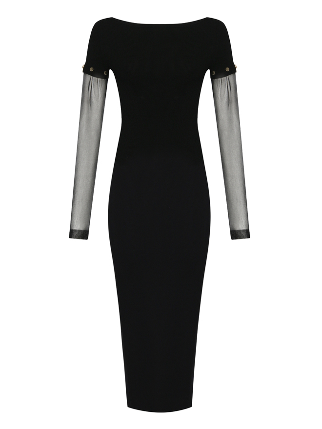 Sportmax Трикотажное платье в рубчик