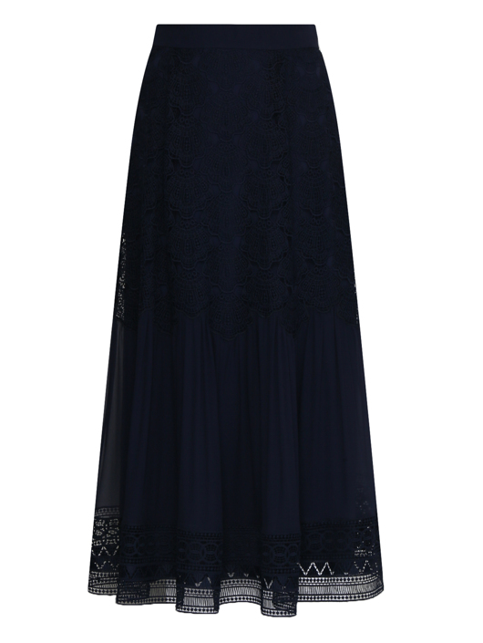Alberta Ferretti Юбка миди с кружевом