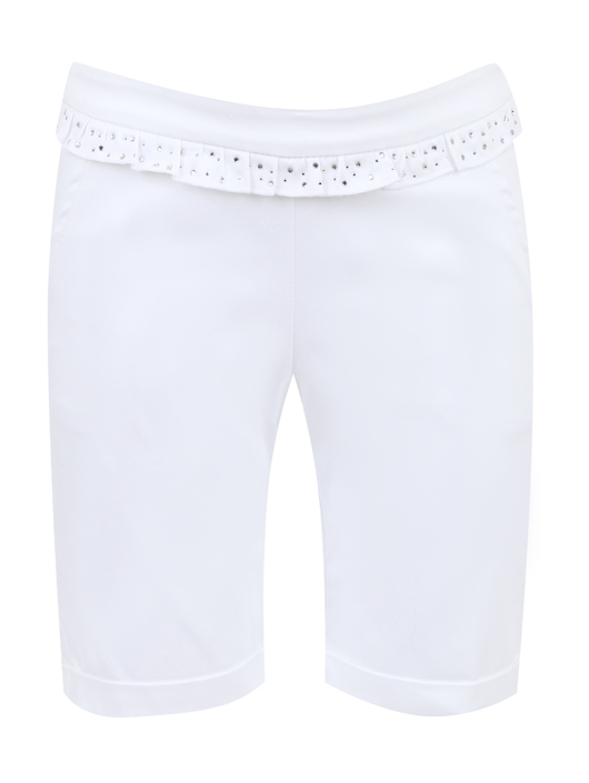 Miss Blumarine Шорты из хлопка декорированные стразами