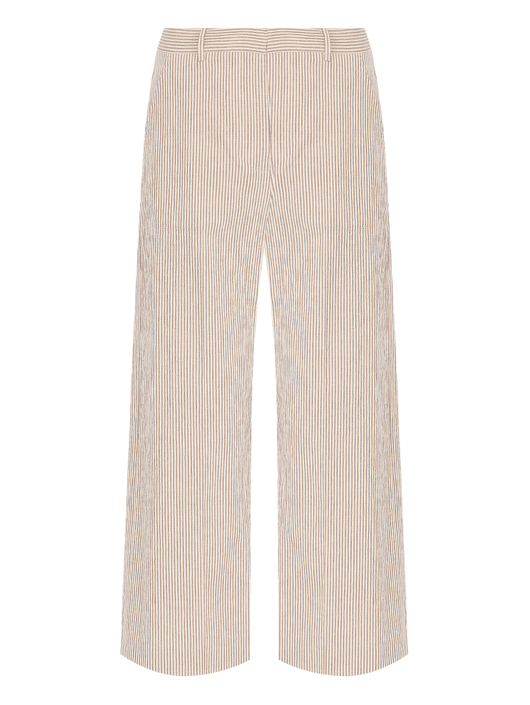 Weekend Max Mara Брюки из хлопка и льна в полоску