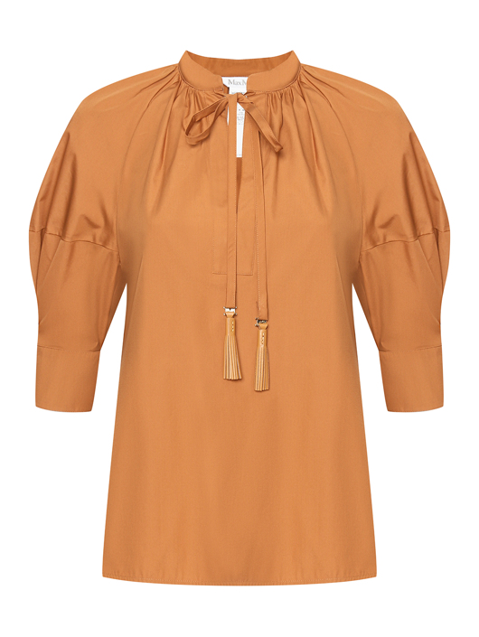 Max Mara Однотонная рубашка из хлопка