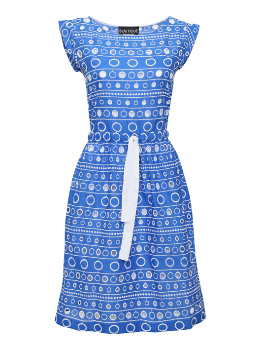 Moschino Boutique Платье из хлопка на кулиске с вышивкой
