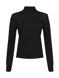 Ermanno Scervino Свитер из вискозы с перфорацией и кружевной отделкой