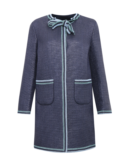 Ermanno Scervino Пальто из фактурной ткани с отделкой