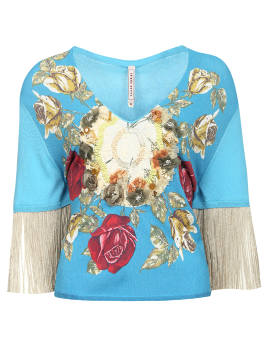 Antonio Marras Джемпер с цветочным узором и бахромой