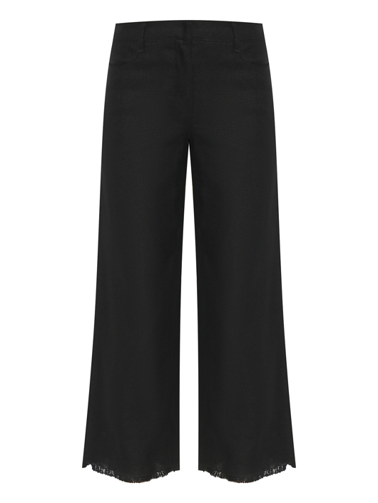 Max Mara Брюки из льна и хлопка с бахромой