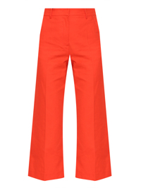 Weekend Max Mara Однотонные брюки из хлопка и льна