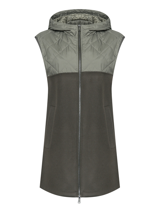 Weekend Max Mara Комбинированный жилет на молнии с капюшоном
