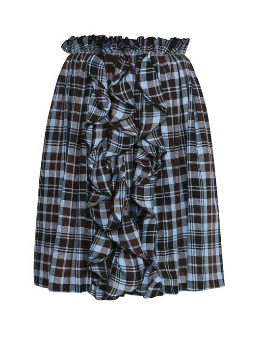 Ermanno Scervino Юбка из шерсти и хлопка в клетку