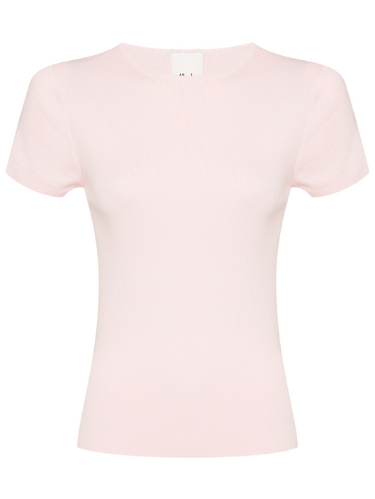 Allude Джемпер с короткими рукавами из хлопка и шелка