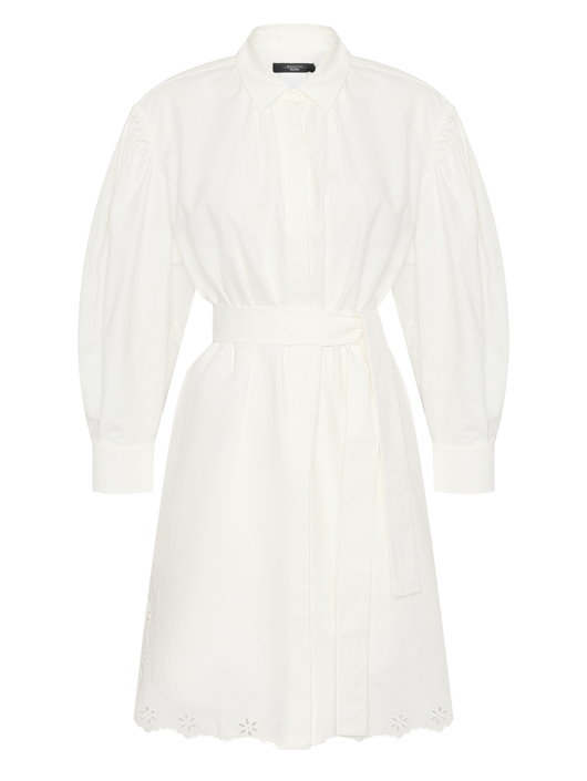 Weekend Max Mara Платье-рубашка из хлопка и льна с вышивкой