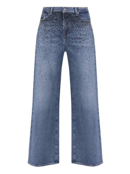 7 For All Mankind Широкие джинсы с кристаллами