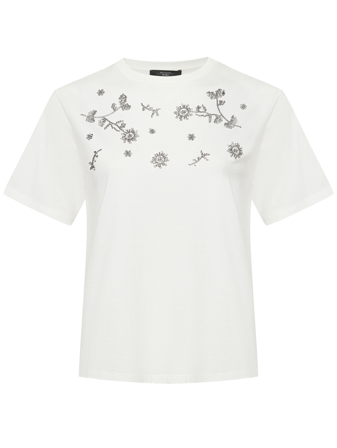 Weekend Max Mara Футболка из хлопка с аппликацией