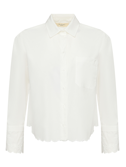 Weekend Max Mara Рубашка из хлопка с манжетами ришелье