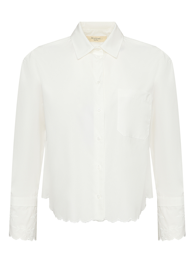 Weekend Max Mara Рубашка из хлопка с манжетами ришелье