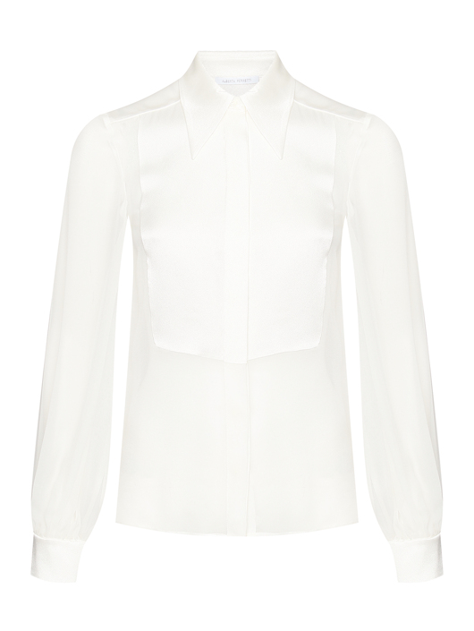 Alberta Ferretti Блуза из шелка с манишкой