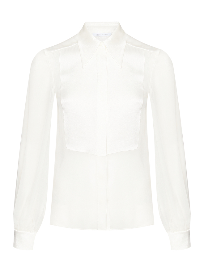 Alberta Ferretti Блуза из шелка с манишкой