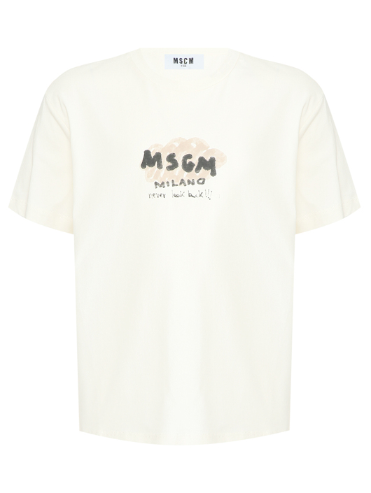 MSGM Футболка из хлопка с принтом