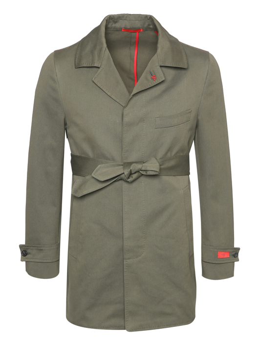 Isaia Плащ из хлопка с поясом