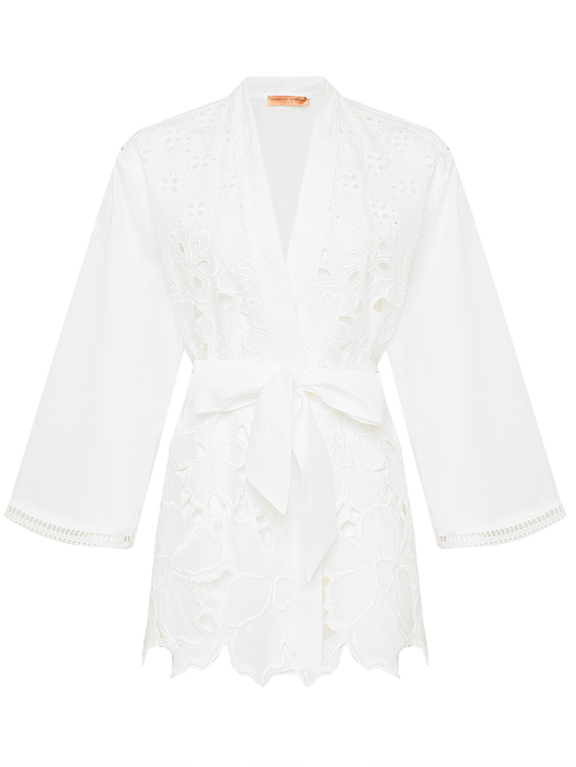 Ermanno Scervino Удлиненная блуза из хлопка с вышивкой