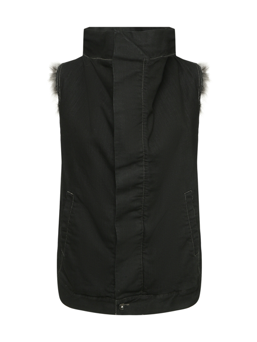 DKNY Жилет из денима с мехом