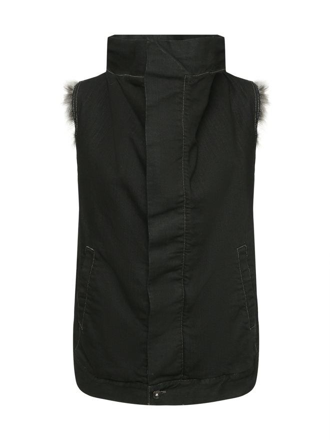DKNY Жилет из денима с мехом