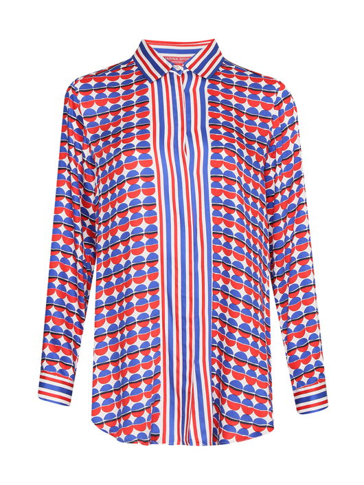 Marina Rinaldi Блуза свободного кроя с узором
