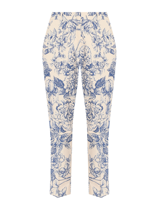 Weekend Max Mara Укороченные брюки из хлопка с узором
