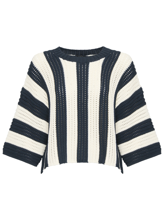 Weekend Max Mara Укороченный джемпер из смесового хлопка