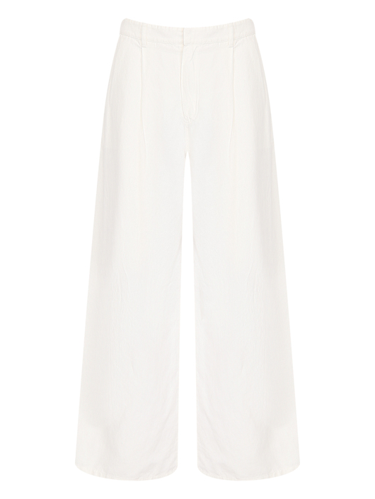 Max Mara Джинсы из хлопка и льна с защипами