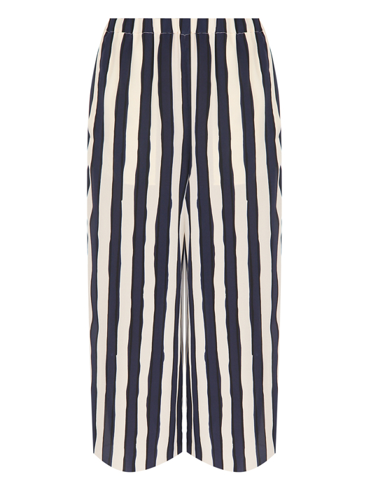 Weekend Max Mara Брюки из шелка на резинке в полоску