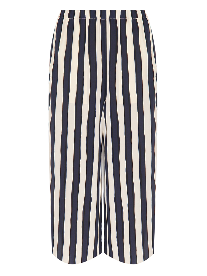 Weekend Max Mara Брюки из шелка на резинке в полоску