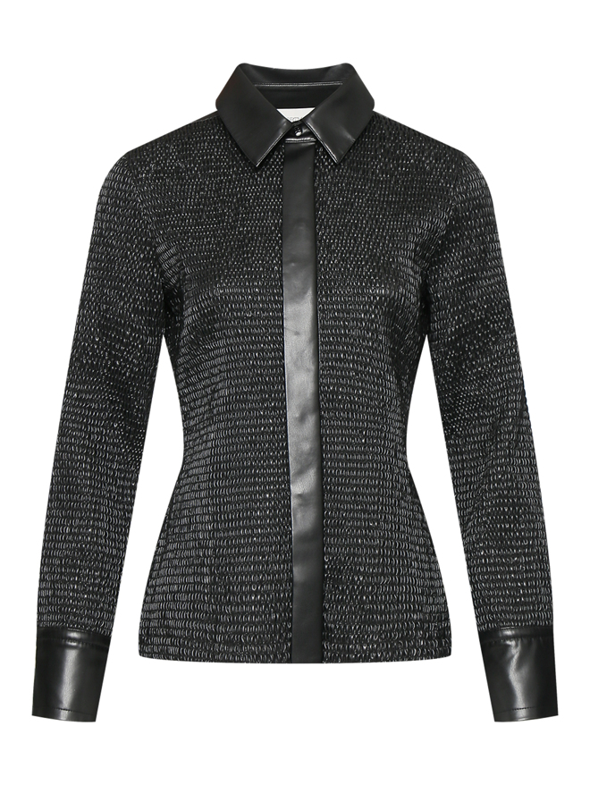 Sportmax Рубашка из жатой экокожи
