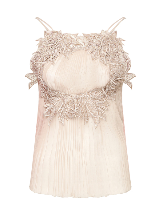 Alberta Ferretti Топ-плиссе из шелка