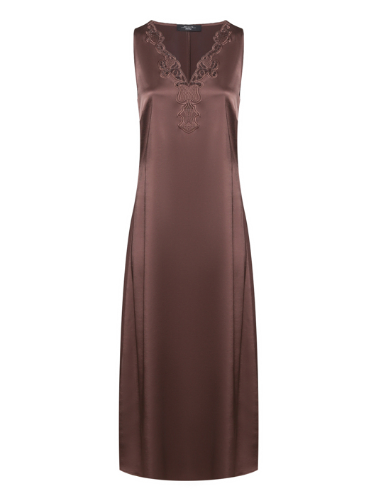 Weekend Max Mara Атласное платье с кружевом