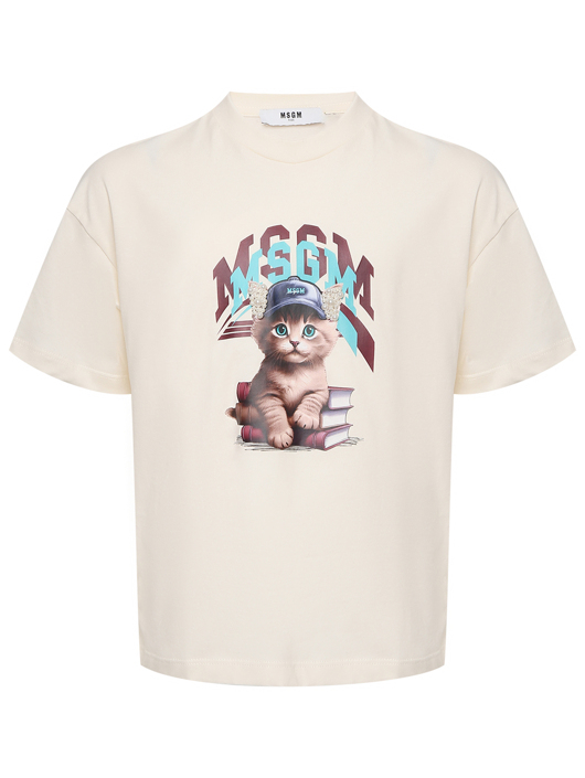 MSGM Футболка из хлопка с принтом