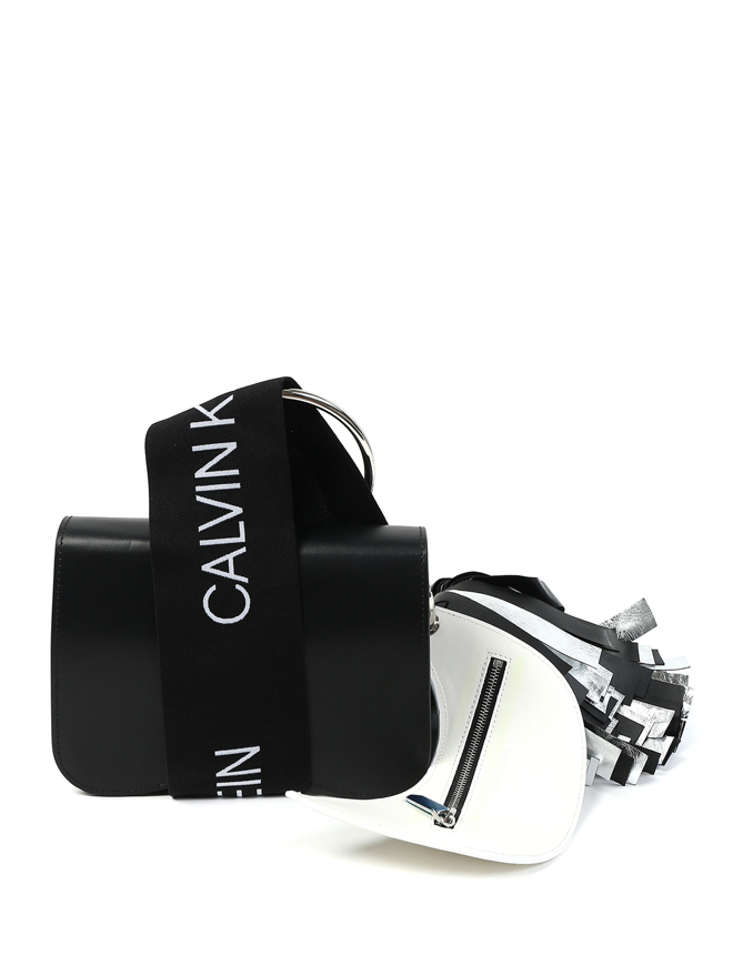 Calvin Klein Сумка из кожи с контрастной отделкой