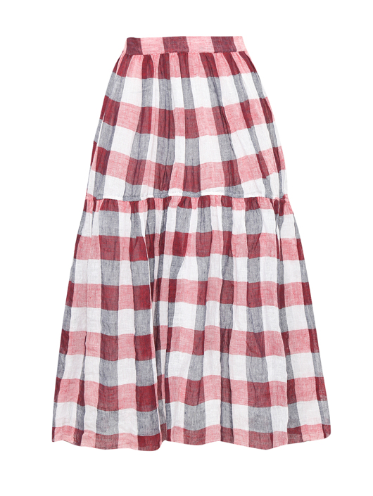 Ermanno Scervino Юбка из льна в клетку