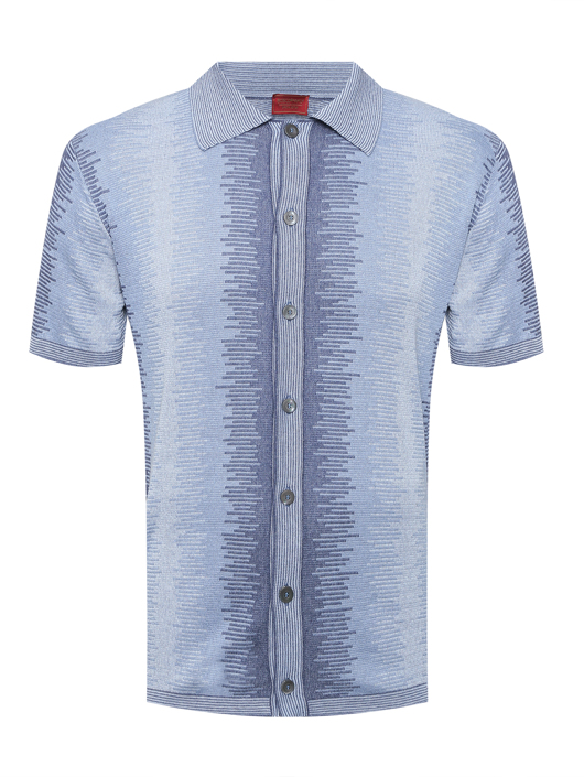 Piacenza Cashmere 1733 Поло из шелка и льна с коротким рукавом