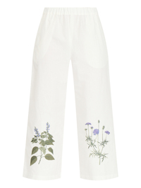 Weekend Max Mara Брюки из смешанного хлопка с вышивкой
